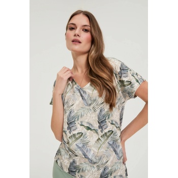 Moodo Бежова блуза с V-образно деколте Moodo Moodo | Bezhov | ЖЕНИ | XXL