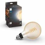 Philips White Ambiance E27 Filament Large Globe (550 lm), dimmable LED lamp for the Hue lighting system with warm to cool white light, smart light control via voice and app, pack of 1 - 929002478101