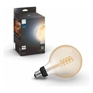 Philips White Ambiance E27 Filament Large Globe (550 lm), dimmable LED lamp for the Hue lighting system with warm to cool white light, smart light control via voice and app, pack of 1 - 929002478101