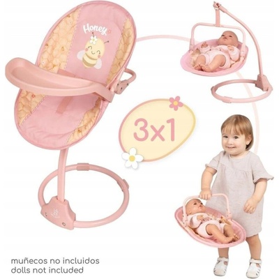 DeCuevas 51570 Multifunkčná stolička a hojdačka pre bábiky 3v1 Honey