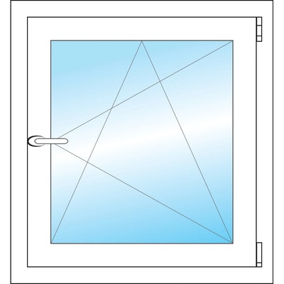 OKNA HNED Plastové okno 63x68 cm (630x680 mm) bílé otevíravé a sklopné pravé