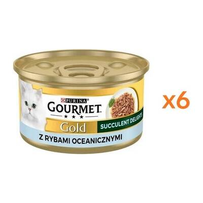 GOURMET Gold Adult Succulent Delights s rybami oceanickými 6x 85 g