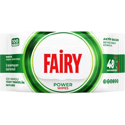Fairy универсални почистващи мокри кърпи, 100 броя, Бял сапун