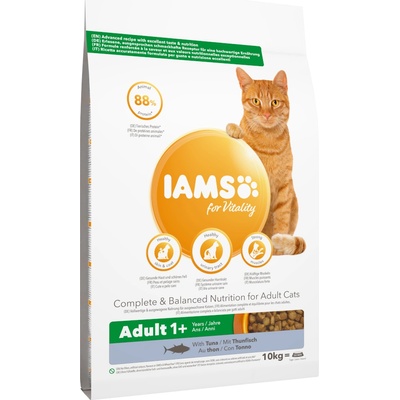 Iams 10% намаление! 10 кг IAMS for Vitality суха храна за котки на специална цена! - Adult с риба тон