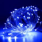  Micro LED декоративна лента с батерии 3м. , син цвят