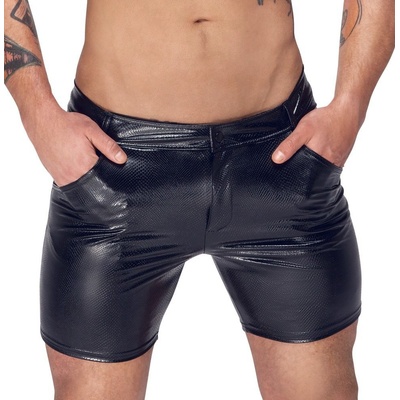 Noir Handmade H068 Mid-Length Shorts of Snake Wetlook with Back Pockets – Zboží Dáma