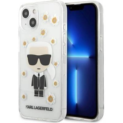 KARL LAGERFELD Кейс Karl Lagerfeld KLHCP13SHFLT за iPhone 13 mini 5.4", твърд, прозрачен, Flower Iconic Karl (KF000976-0)