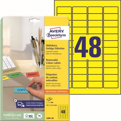 Avery Zweckform Barevné etikety 45,7x21,2 mm 960 ks žlutá