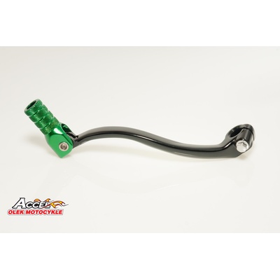 ACCEL páka řazení KAWASAKI KXF 250 04-05, SUZUKI RMZ 250 04-06 hliníková barva černá, koncovka zelená