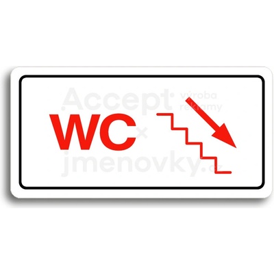 ACCEPT Piktogram WC VPRAVO DOLŮ - bílá tabulka - barevný tisk