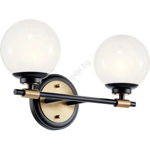 Elstead Lighting Kichler KL-BENNO2-BK-CPZ-LED Осветително тяло за баня BENNO 2xLED/3W/230V черно/златно IP44 (ED0774)