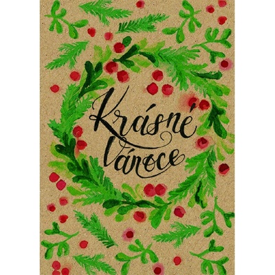 Baloušek BeBechy - přání Vánoce 1, A6, kraftový papír