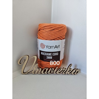YarnArt Macrame Cord 3mm -800 oranžová