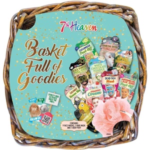 7th Heaven Комплект маски Basket Full of Goodies, 10 броя + Кошница и Гъба за баня - baby