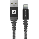 Swissten 71543010 dátový Lightning, 60W / 3A / 1x USB-A(M) / 1x Lightning(M), 1,5m, šedý
