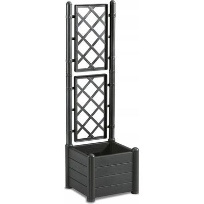 Stefanplast Květináč plast šedý 43 x 43 x 142 cm