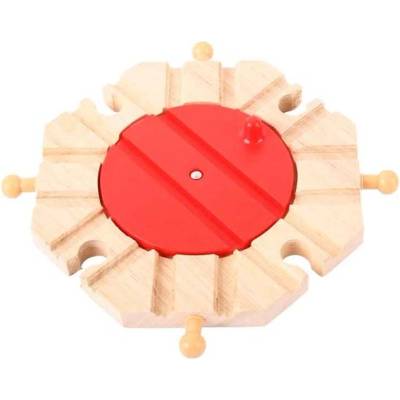 HOP Bigjigs Rail dřevěná vláčkodráha Točna s 8 výjezdy