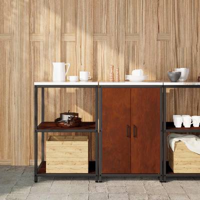 vidaXL Комплект за кухненско съхранение HATTEM 2 pcs Ръждясало Стомана (3392693)