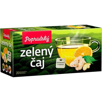 Baliarne obchodu Poprad Zelené čaje Zelený čaj pomeranč a zázvor 20 x 1,5 g