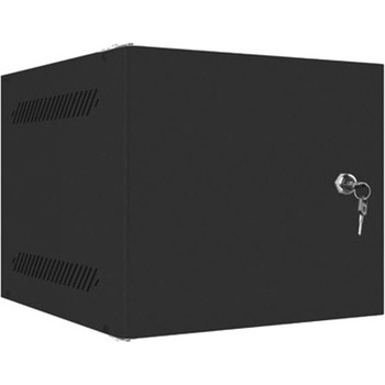 Lanberg Комуникационен шкаф Lanberg WF10-2306-00B, 10", 6U, 33.6 x 31 x 28 cm, товароносимост до 20кг, черен (WF10-2306-00B)