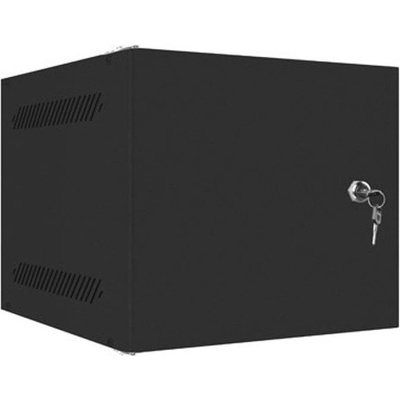Lanberg Комуникационен шкаф Lanberg WF10-2306-00B, 10", 6U, 33.6 x 31 x 28 cm, товароносимост до 20кг, черен (WF10-2306-00B)