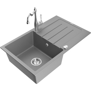 Mexen Bruno гранитна мивка с 1 отделение с отцедник и кухненски смесител (6513-71-670700-00)