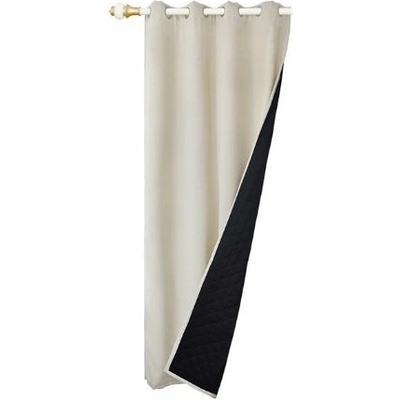 Prošívaný zatemňující, termoizolační, vodoodpudivý a akustický závěs se zavěšením grommet top - Béžový, 132 x 244 cm