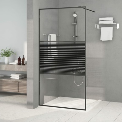 walk-in černá 100 x 195 cm čiré ESG sklo