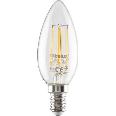 Rabalux LED žiarovka, C35, E14, 4W, teplá biela