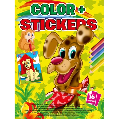 Boek Specials Nederland bv КНИЖКА ЗА ОЦВЕТЯВАНЕ color + stickers 16 СТР. 4 ВИДА
