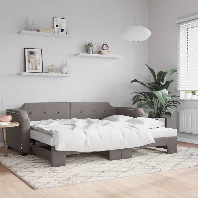vidaXL 3197632 Válenda s přistýlkou textil taupe