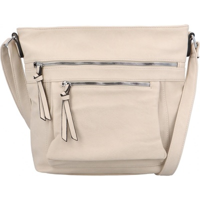 Praktická dámská koženková crossbody Paola béžová