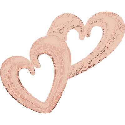 Fóliový balónek double Srdce rose-gold 134 x 91 cm