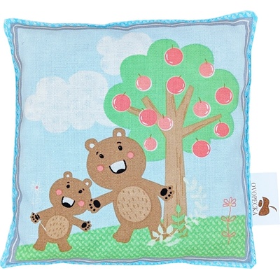 Ovopecka nahřívací polštářek s třešňovými peckami Méďové 15x15 cm