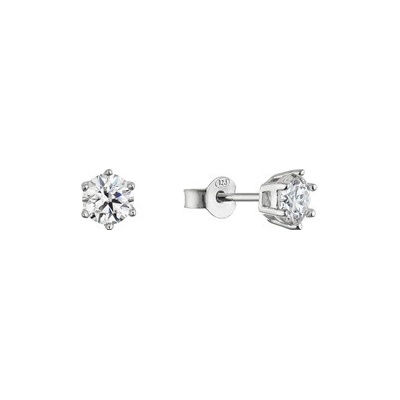 Evolution Group Cz Stříbrné náušnice MIA moissanite 5mm MIA 11M00001