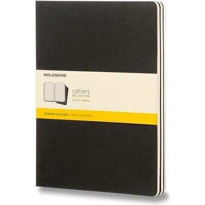 Moleskine Sešity Cahier tvrdé desky B5 čtverečkovaný 3 ks černý