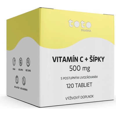 Toto Vitamín C 500 mg + šípky s postupným uvoľňovaním 120 tabliet