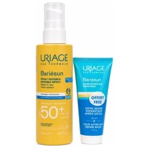 Uriage Bariésun комплект за перфектен тен Invisible Spray SPF 50+ + After Sun Repair Balm 200 ml + 50 ml