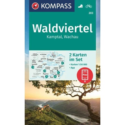 Waldviertel, Kamptal, Wachau (Kompass č.203) - turistická mapa