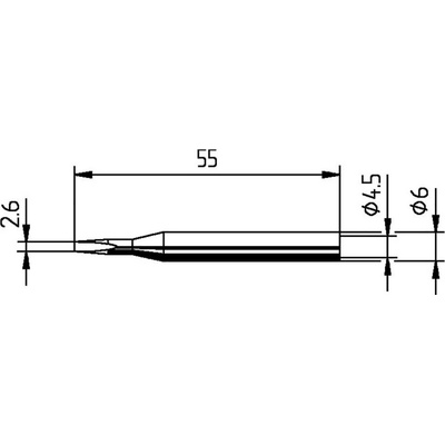 Ersa 0162KD pájecí hrot dlátový, rovný Velikost hrotů 2.60 mm Obsah 1 ks