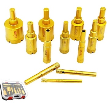 UNI STR Боркорони диамантени, за фаянс, камък, гранитогрес, 6-35 мм, 12 бр (str1187)