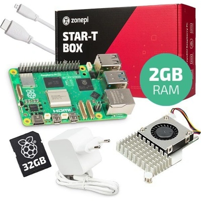 Zonepi Oficiální sada s Raspberry Pi 5 2GB RAM + chladič + 32GB microSD + příslušenství 537841