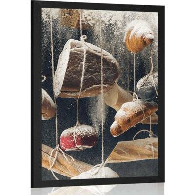 Plakát visící pečivo na laně - 60x90 no frame