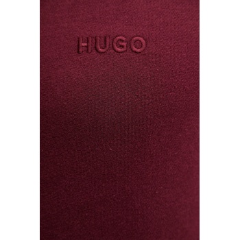 HUGO BOSS Памучен суичър hugo мъжки в бордо с качулка с апликация 50540921 (50540921)