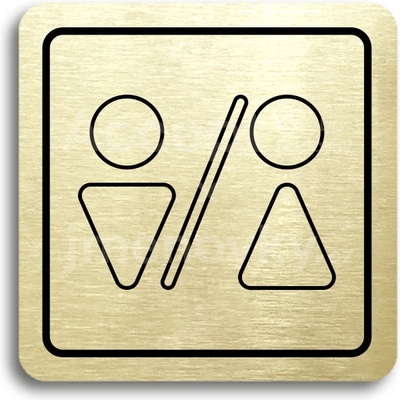 ACCEPT Piktogram WC muži, ženy V - zlatá tabulka - černý tisk