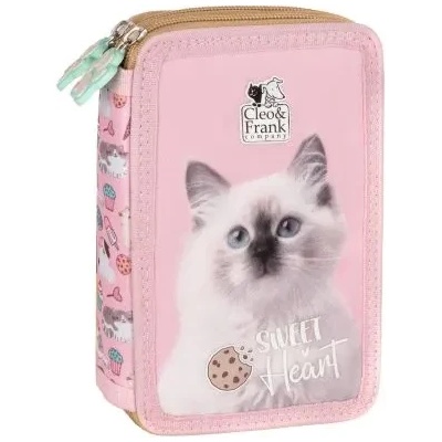 CLEO and FRANK 45 ученически несесер с 2 ципа, ПЪЛЕН