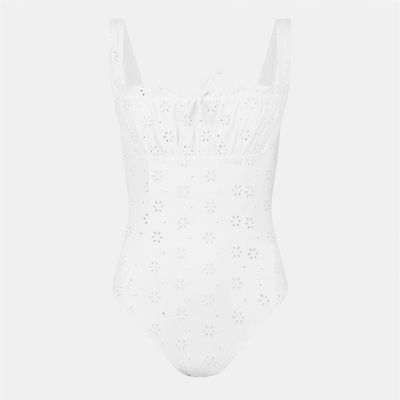 Jack Wills Бански костюм Jack Wills Women's Broderie Balconette Swimsuit - Sea Salt