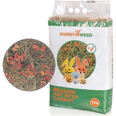 Rabbit Weed Seno lúčne s mrkvou 1 kg 40 l
