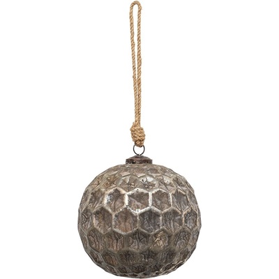Clayre & Eef Měděná antik skleněná ozdoba Hexagon Copper XL Ø 15*15 cm