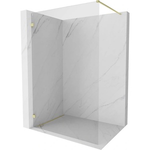 Mexen Lunar душ кабина тип Walk-in лява 50 x 200 cm, прозрачна 8 mm, златиста четка - 830-050-000-55-00-L (830-050-000-55-00-L)